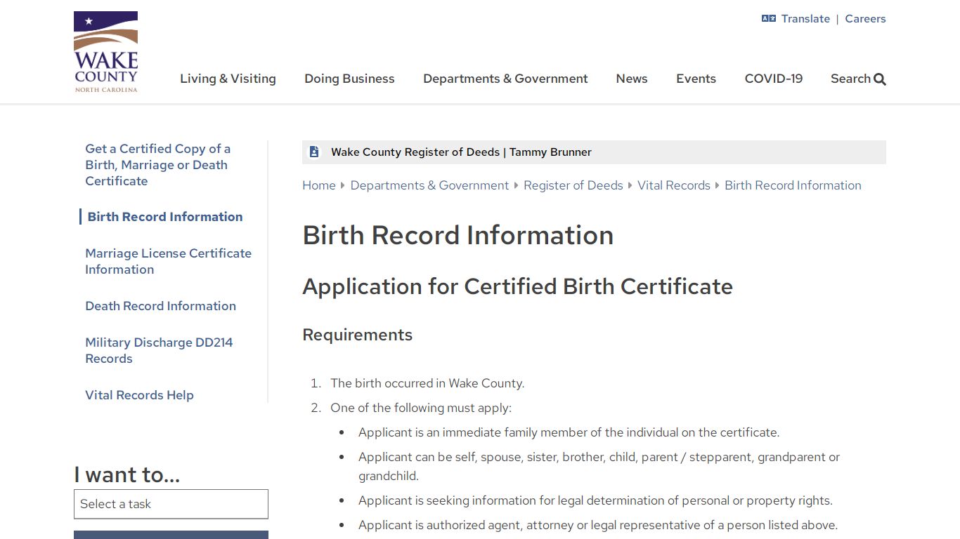 Birth Record Information | Wake County Government